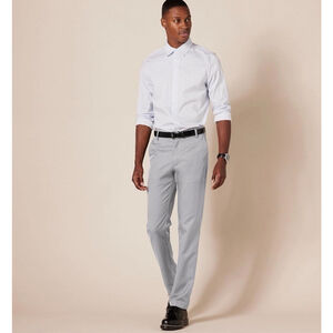 BNWT Amazon Essentials Mens Slim-Fit Flat Front Light Grey Dress Pants 34x34